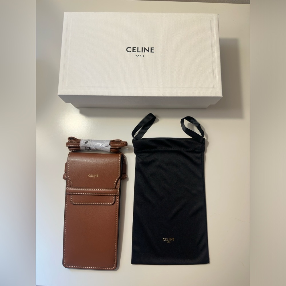 Celine Tan Leather Phone Crossbody